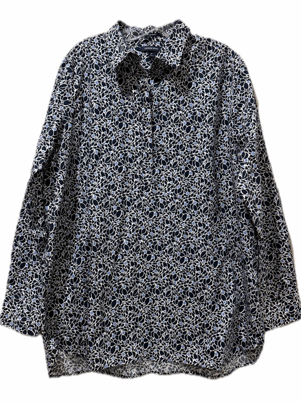 Lands’ End 18W Supima Cotton Long Sleeve Button Down Shirt B11